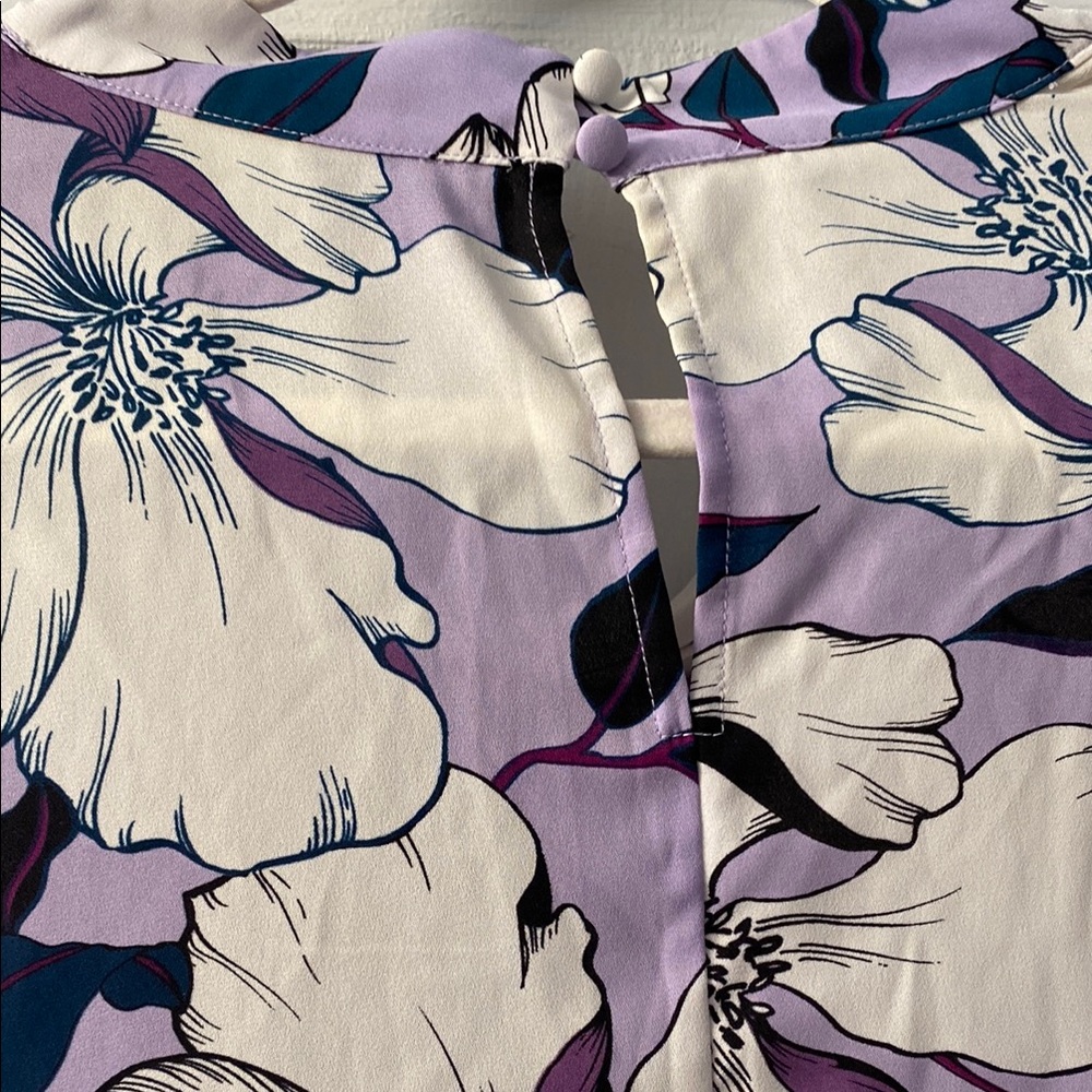 Floral Women's Worthington Top - Purple and White - Picture 7 of 9